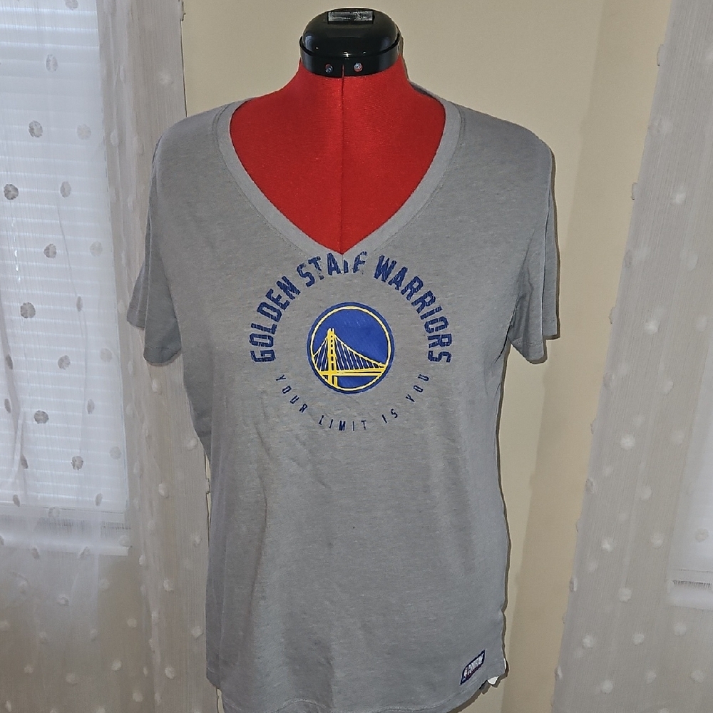 Golden State Warriors Grey V-Neck T-Shirt